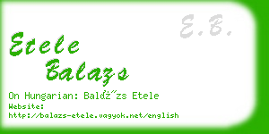 etele balazs business card